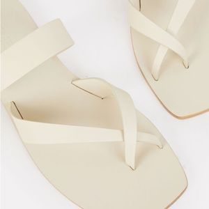 A.EMERY Carter Leather Slide Sandals in Ivory